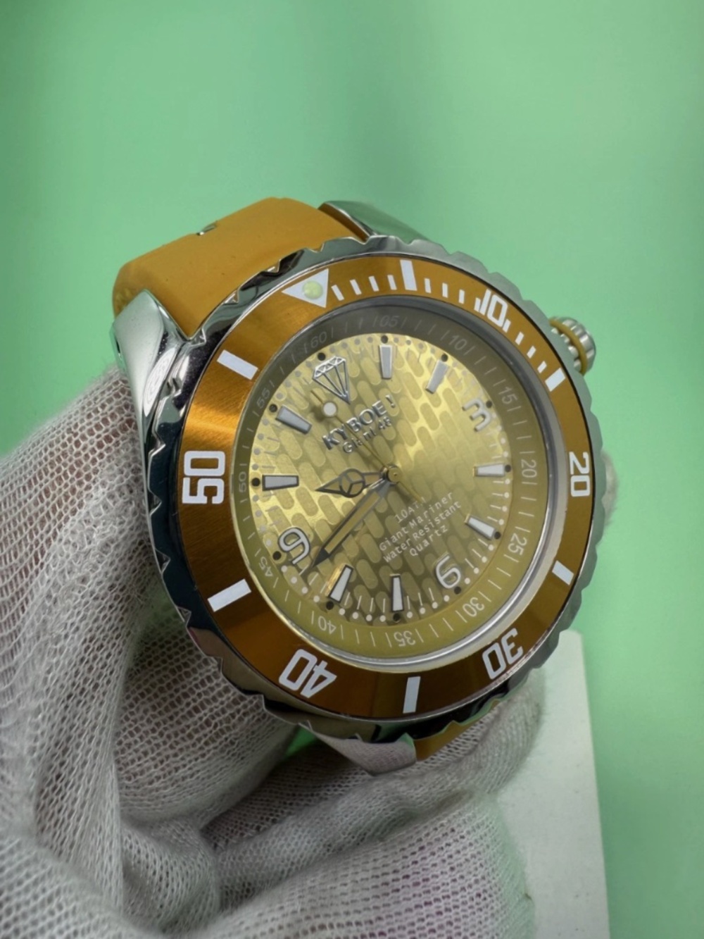 KYBOE! Giant Mariner 48mm Yellow 10ATM Water Resistance Quartz Watch